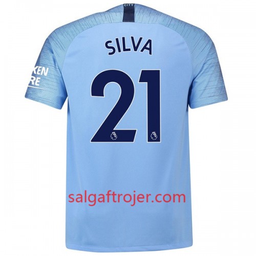 Manchester City Fodboldtrøjer Silva 21 Hjemmebanesæt 2018/19 Kort ærmer Manchester City Fodboldtrøjer Silva 21 Hjemmebanesæt 2018/19 Kort ærmer